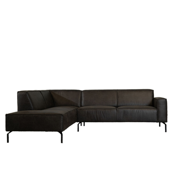 Canapé d'angle industriel Kansas anthracite gauche