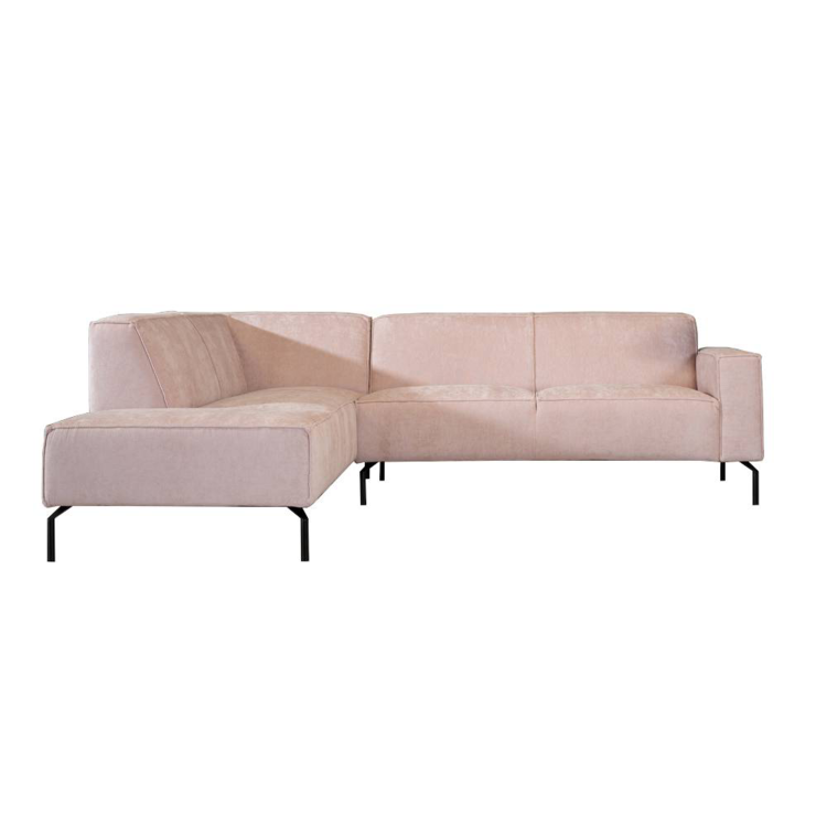 Canapé d'angle scandinave Kansas rose mélange gauche