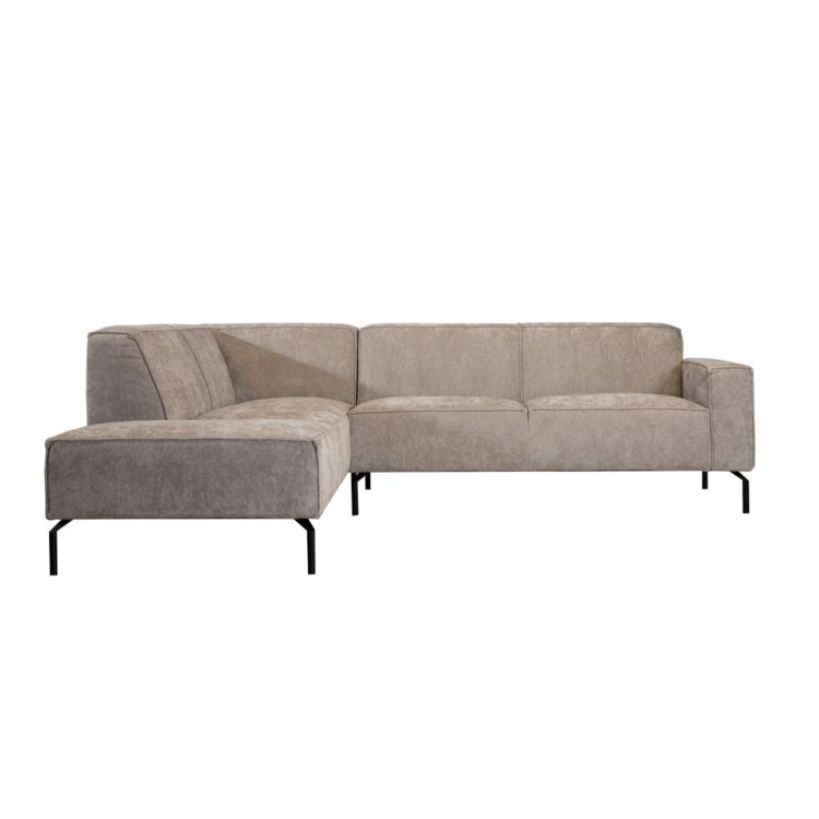 Canapé d'angle scandinave Kansas taupe mélange gauche