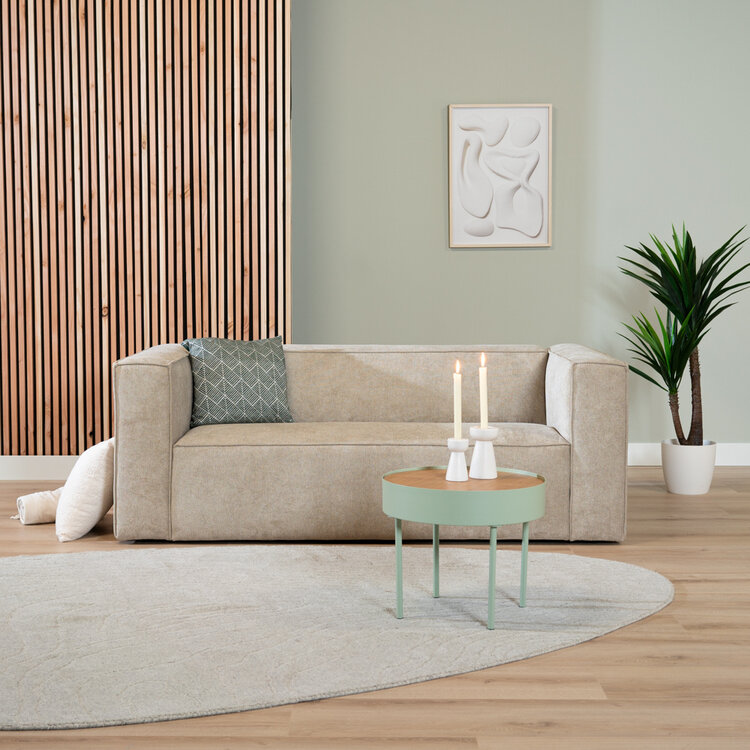 Canapé scandinave Memphis 2,5 places tissu chiné taupe