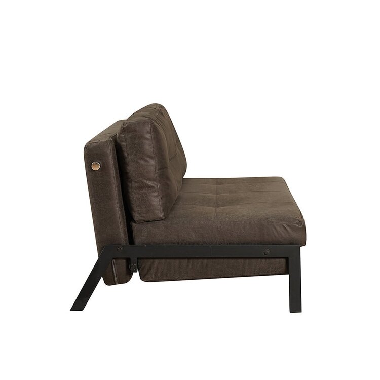 Canapé convertible lit 140 x 200 cm Mikko anthracite éco-cuir