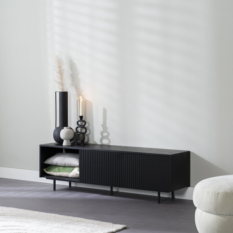 Meuble tv Ray chêne noir 150 cm