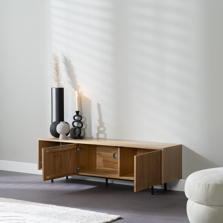 Meuble tv Ray chêne blanc 150 cm