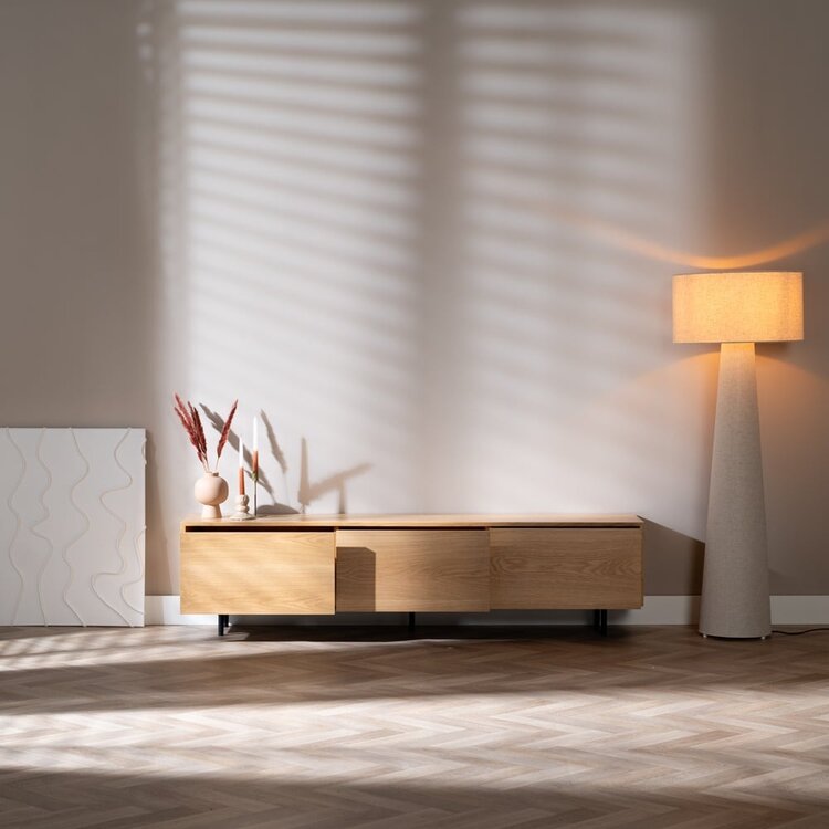 Meuble tv Thomas chêne blanc 180 cm