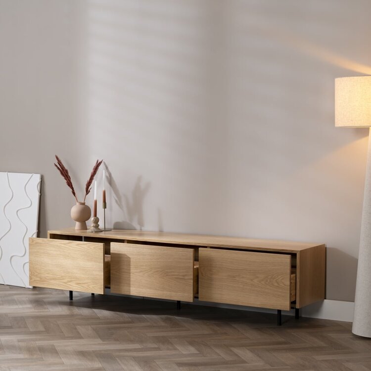 Meuble tv Thomas chêne blanc 180 cm