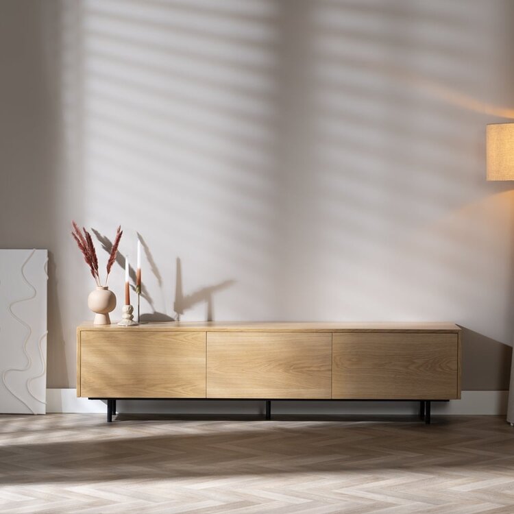 Meuble tv Thomas chêne blanc 180 cm