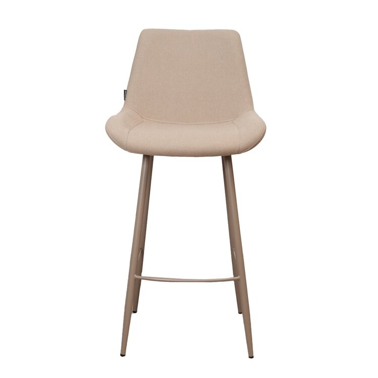 Tabouret de bar scandinave Maud taupe 74 cm tissu recyclé