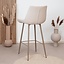 Tabouret de bar scandinave Maud beige 74 cm tissu recyclé