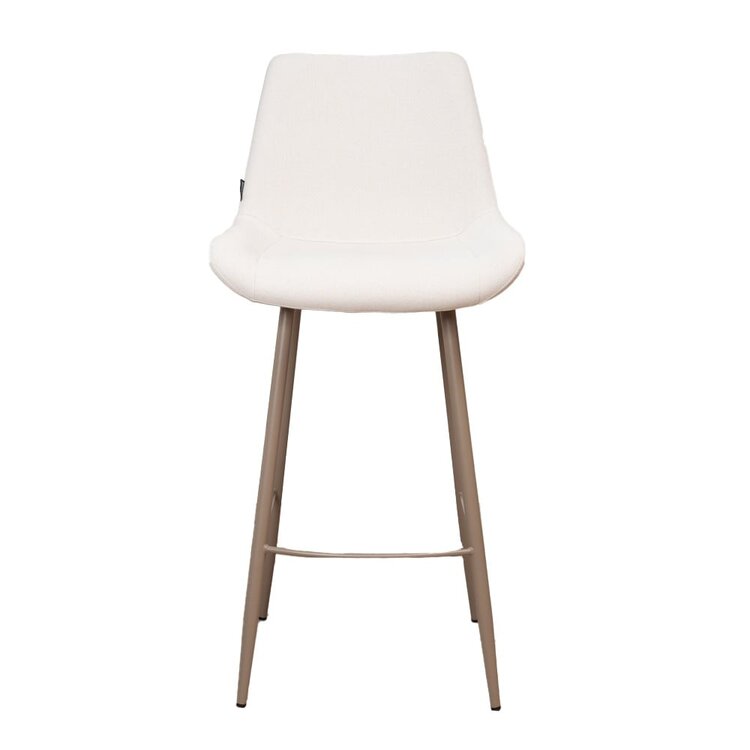 Tabouret de bar scandinave Maud beige 74 cm tissu recyclé