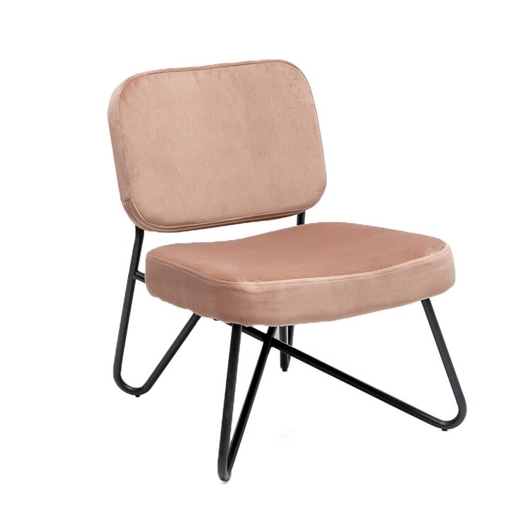 Fauteuil en velours Julia rose