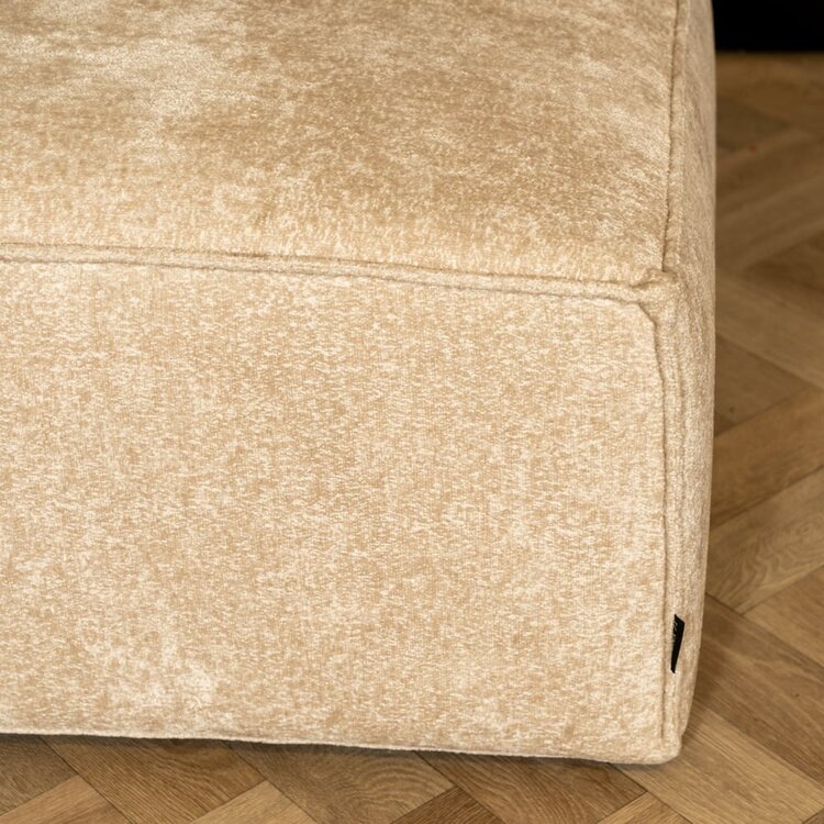 Hocker Memphis tissu chenille blanc