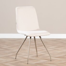 Chaise de salle à manger scandinave Pippi beige tissu recyclé