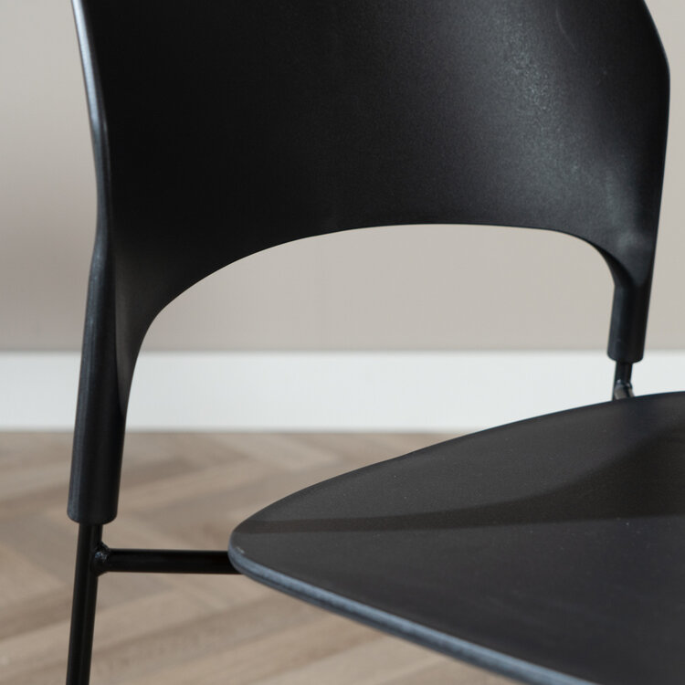 Chaise de salle à manger scandinave Elena noir