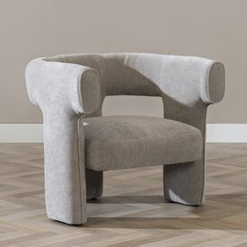 Fauteuil scandinave Bibi chenille taupe