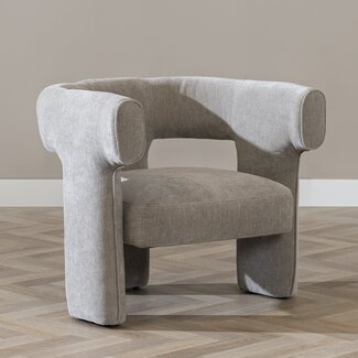 Fauteuil scandinave Bibi chenille taupe