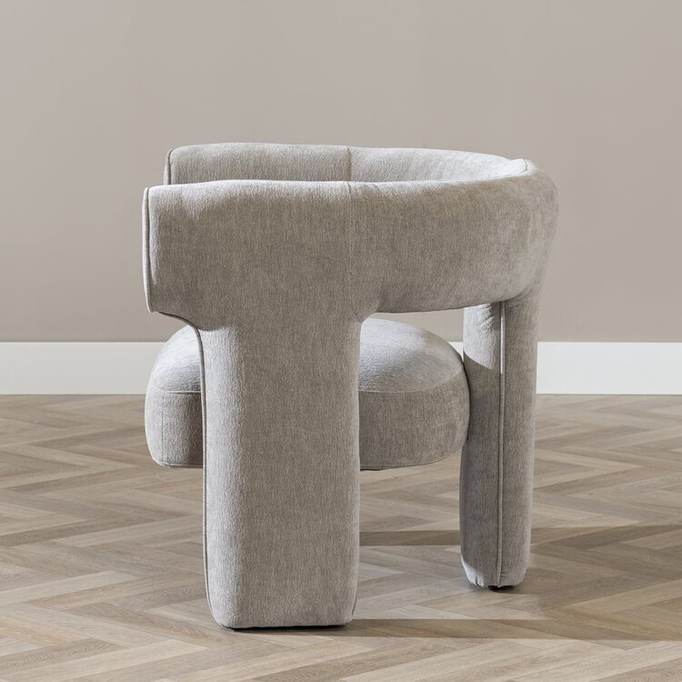 Fauteuil scandinave Bibi chenille taupe