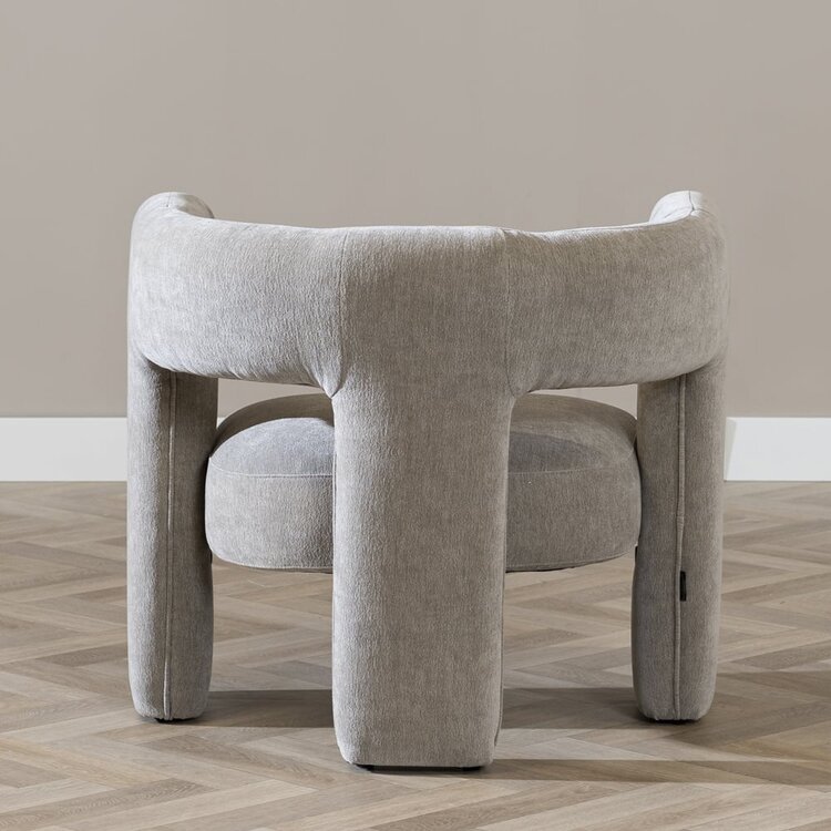 Fauteuil scandinave Bibi chenille taupe