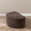 Pouf arrondi Lune demi-lune tissu chenille marron