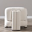 Fauteuil scandinave Louise chenille blanc cassé