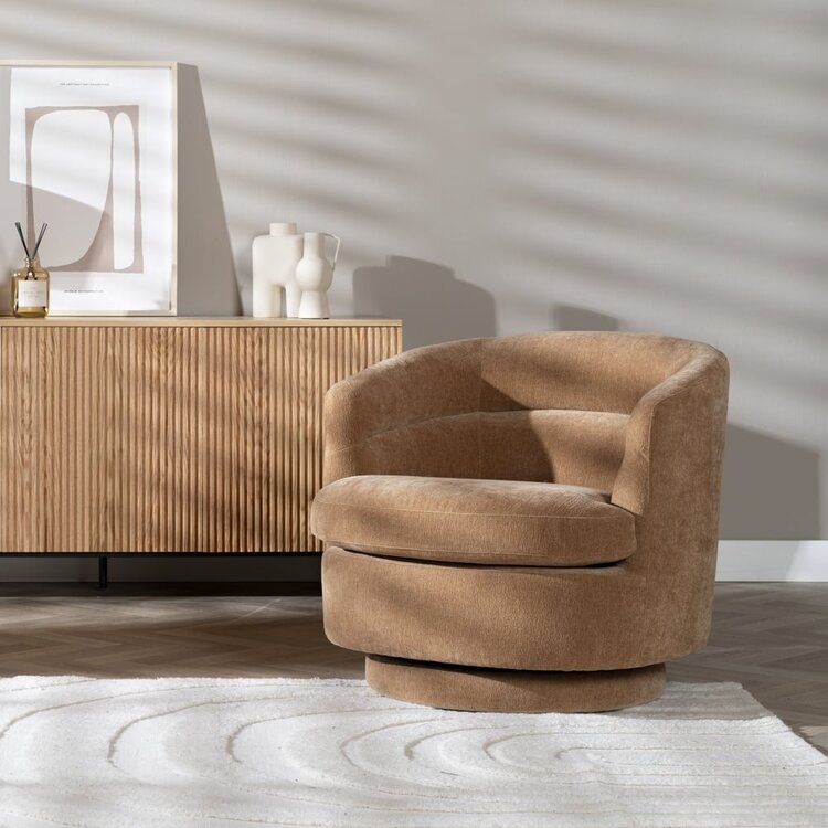 Fauteuil scandinave Valerie chenille terracotta