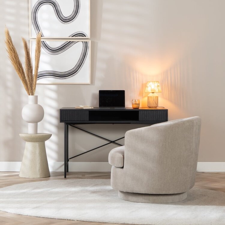 Fauteuil scandinave Valerie chenille taupe