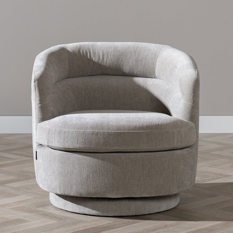 Fauteuil scandinave Valerie chenille taupe