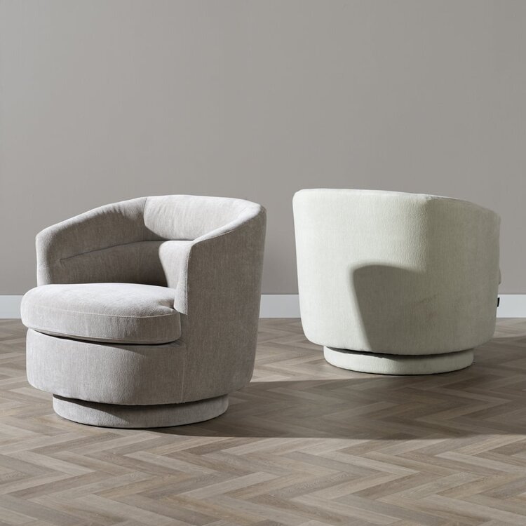 Fauteuil scandinave Valerie chenille taupe