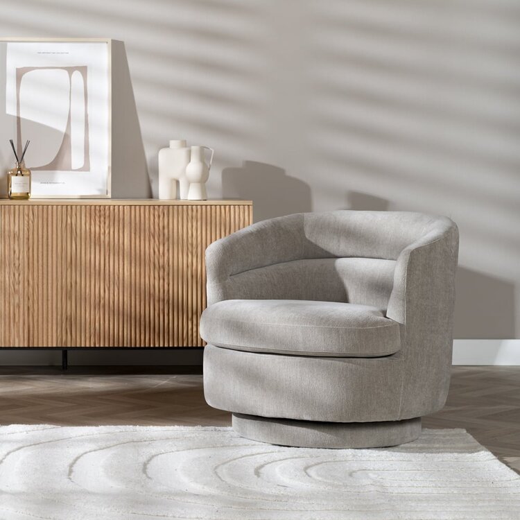 Fauteuil scandinave Valerie chenille taupe