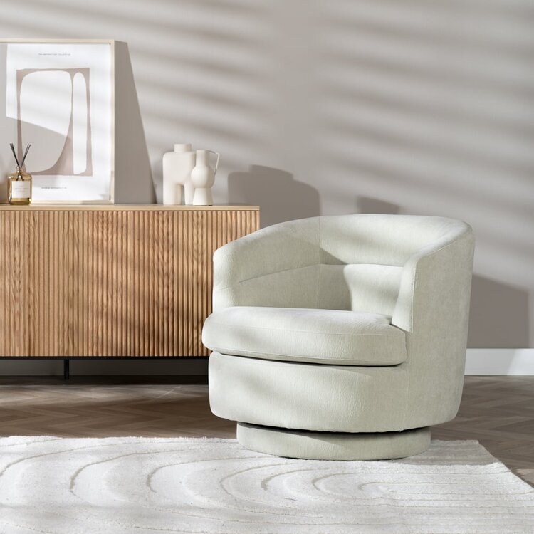 Fauteuil scandinave Valerie chenille vert menthe