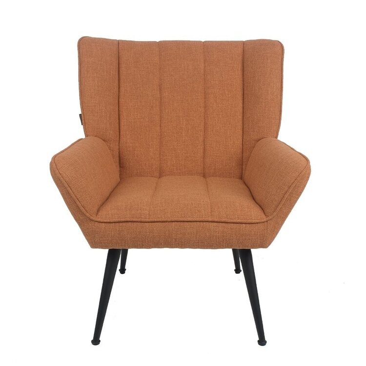 Fauteuil City tissu lin terracotta