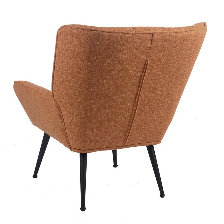 Fauteuil City tissu lin terracotta