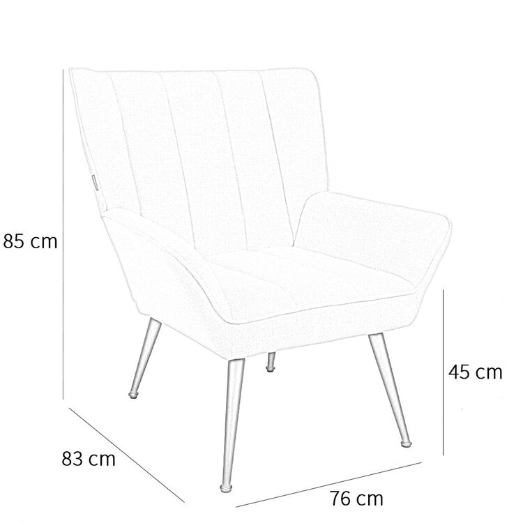 Fauteuil City tissu lin terracotta