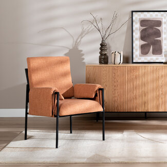 Fauteuil Urban tissu lin terracotta