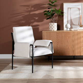 Fauteuil Urban tissu lin blanc cassé