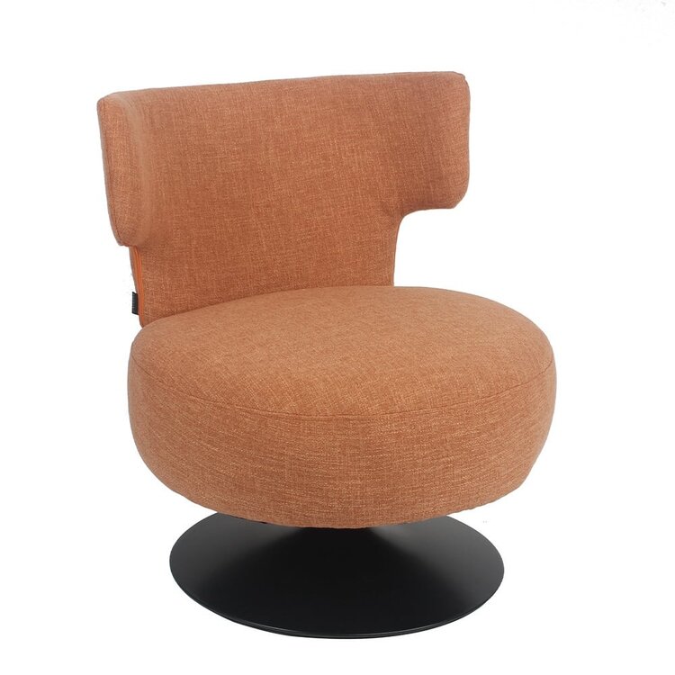 Fauteuil pivotant Metro tissu lin terracotta