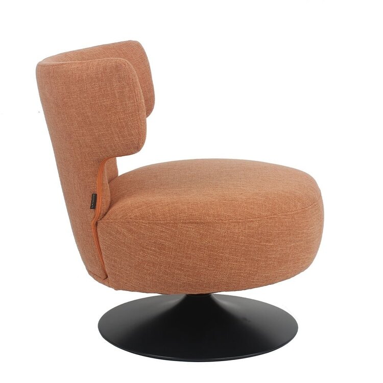 Fauteuil pivotant Metro tissu lin terracotta