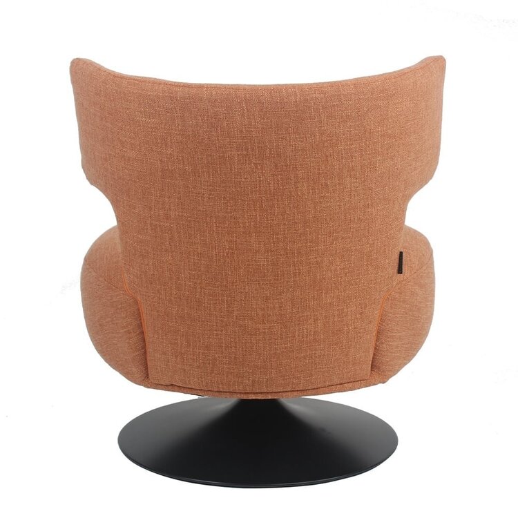 Fauteuil pivotant Metro tissu lin terracotta