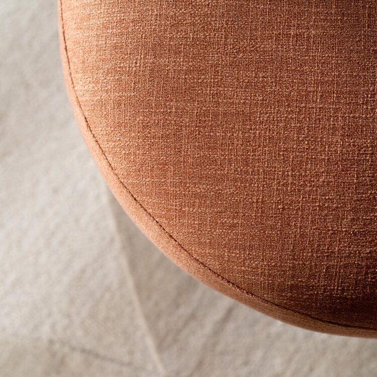 Fauteuil pivotant Metro tissu lin terracotta