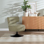Fauteuil pivotant Metro tissu lin vert olive