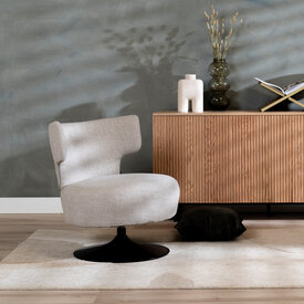 Fauteuil pivotant Metro tissu lin taupe