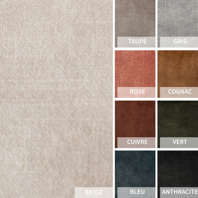 Pouf en velours Vegas taupe