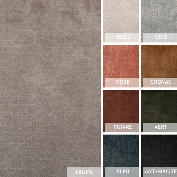 Pouf velours Beau taupe