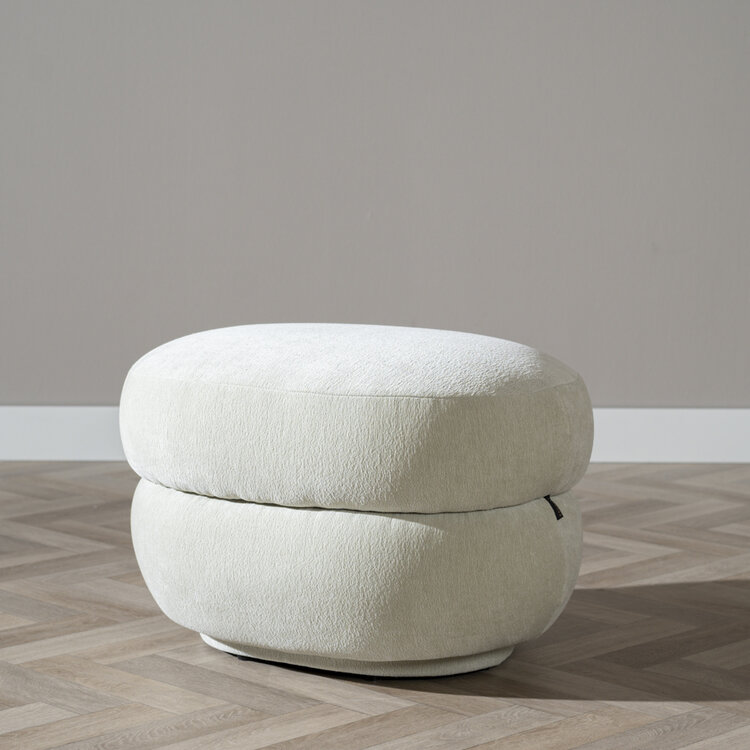 Pouf scandinave Mia chenille vert olive