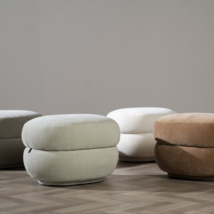 Pouf scandinave Mia chenille vert olive