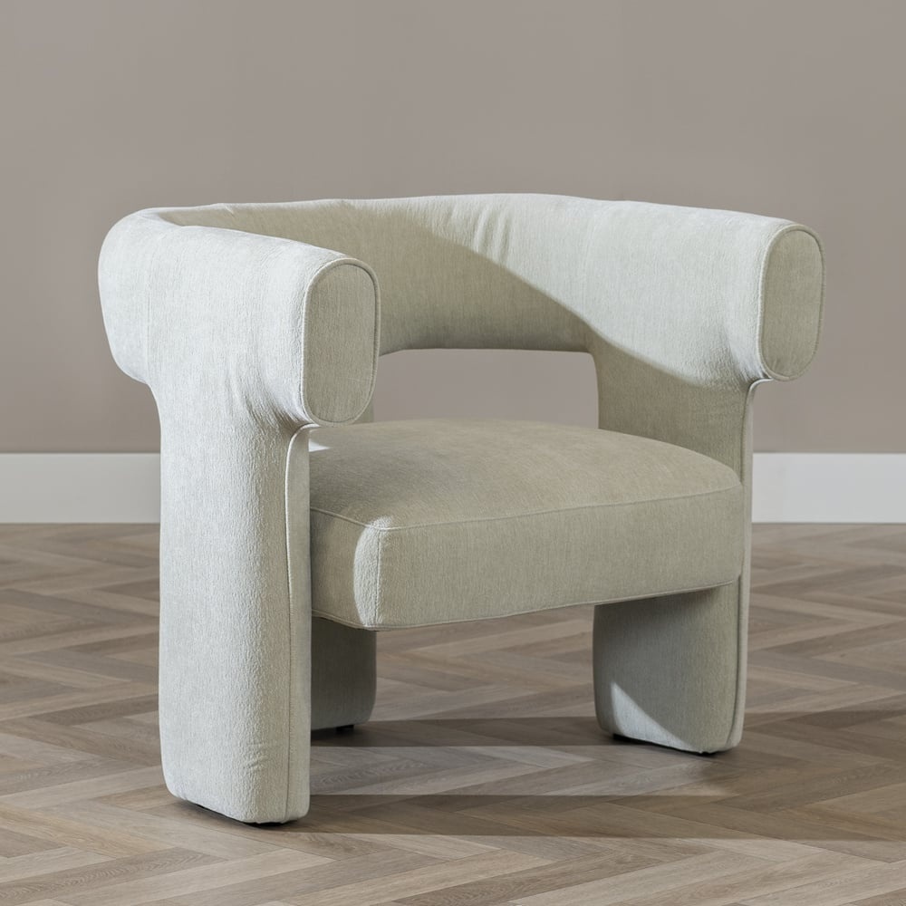 Fauteuil scandinave Bibi chenille vert menthe