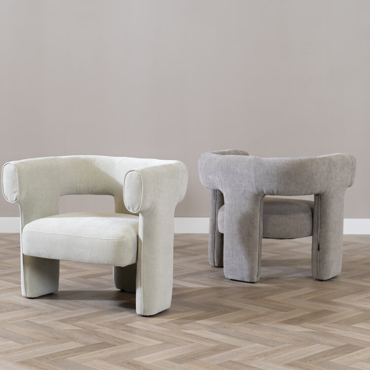 Fauteuil scandinave Bibi chenille vert menthe