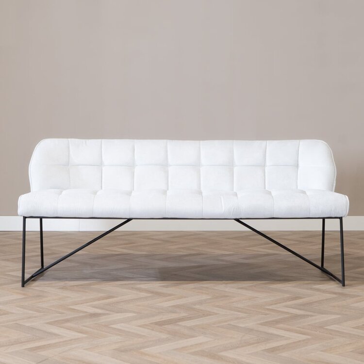 Banc de salle à manger scandinave Jelle 185 cm blanc