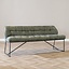 Banc de salle à manger industriel Abel 185 cm vert olive