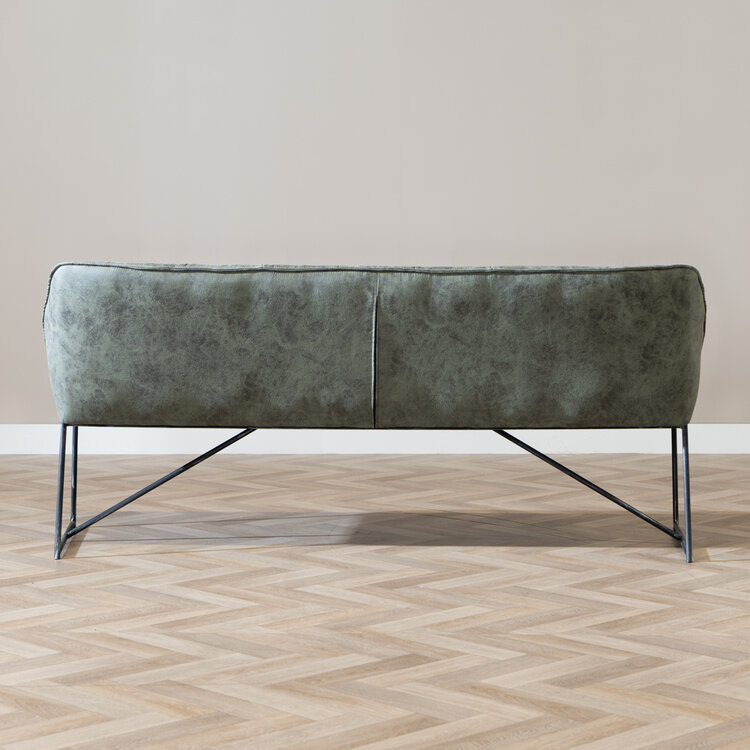 Banc de salle à manger industriel Abel 185 cm vert olive