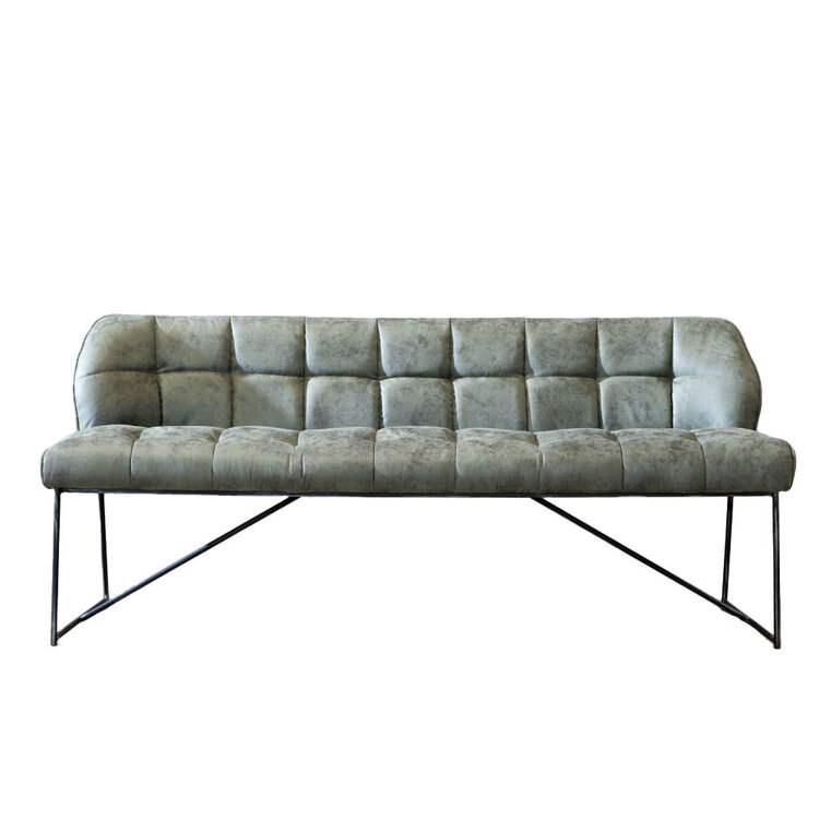 Banc de salle à manger industriel Abel 185 cm vert olive